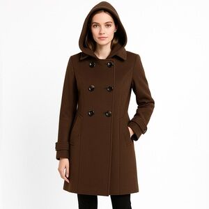Vintage wool silk cashmere blend brown coat‎